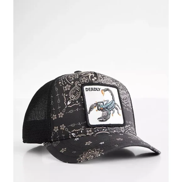 Goorin Bros The Farm Animal Trucker PAISLEY Collection DEADLY BLACK SCORPION NEW - Picture 1 of 9